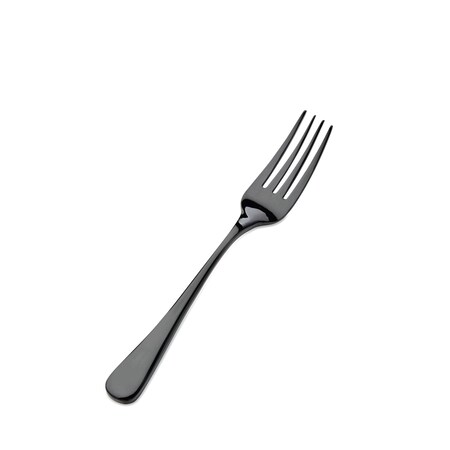 Bon Chef Como, Salad/Dessert Fork, Mirror Finish, 18/10, 7" - Black , set of 12 S4007B
